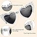 Tumbeer Bride to Be Heart Shape Vintage Big Pearl Rose Heart Shaped Sunglasses Bride to Be Pearl Embellished Heart Sunglasses (Heart Shape)