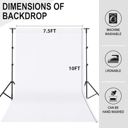 GFCC fondo blanco resistente a arrugas 7.5ftx10ft miniatura 4