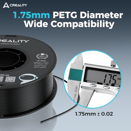 Creality PETG Filament 1,75 3D-Druckerfilament:Hervorragende Zähigkeit Hohe Präzision Maßgenauigkeit +/- 0,02 mm, 1kg-Spule (2,2 lbs),Passend für Die Meisten FDM 3D Drucker,PETG Schwarz – Bild 5