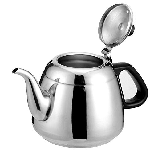 Wasserkocher Induktionsherd Edelstahl Römischer Topf Kleine Teekanne Flacher Boden Topf Silber 1.2La