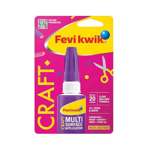 Image of Fevikwik Craft 6 GM | Instant glue for crafting | Multi surface application | Clear non drip formula | Sets in 20 seconds | Storable | DIY | Fastest glue for crafting (Pack of 4)