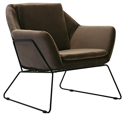 Dimensioni: 76 x 72 x 77 cm Tuoni 46 Poltrona Barret TES.Velluto Tortora Medio/STR.Nera, Metallo, Tessuto Vellutato, Marrone, 76 x 72 x 77 cm