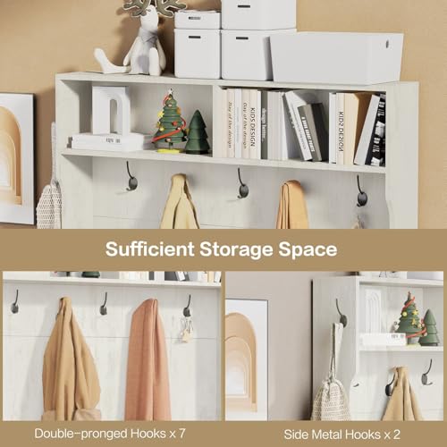 Image of Hall Tree with Bench Entryway Coat Rack with Shoe Storage