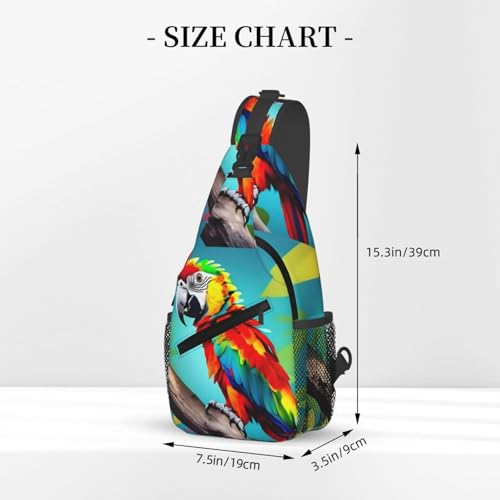 Bolso bandolera Parrots estampado para senderismo miniatura 3