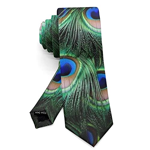 Men Novelty Neckties Slim For Green Peacock Art Paisley Necktie For Wedding, Dinner Party, Groomsmen, Formal Neckties, Regular Tie 3D Prints #TOP2
