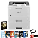 Brother HL-L5210DWT Business Monochrome Laser Printer with Dual Paper Trays Bundle with 26‑Month Protection Plan, Printer Essentials Digital Download, 6FT HDMI Cable & 6FT USB Type‑A to Type‑B Cable