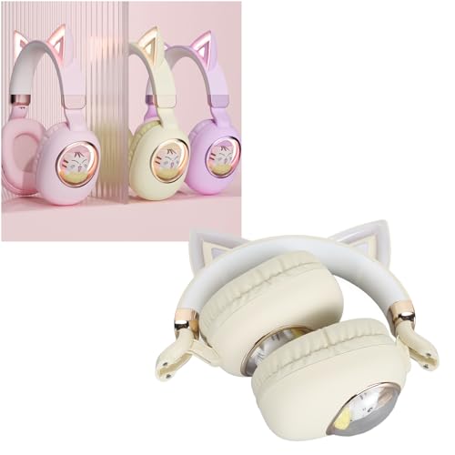 Image of GOWENIC Kids Bluetooth Headphones, RGB Lights Ear Headset, 20H Playtime, 49.2ft Range, HiFi Stereo Headphones with Microphone for School Laptop (20 /19 /9#11)