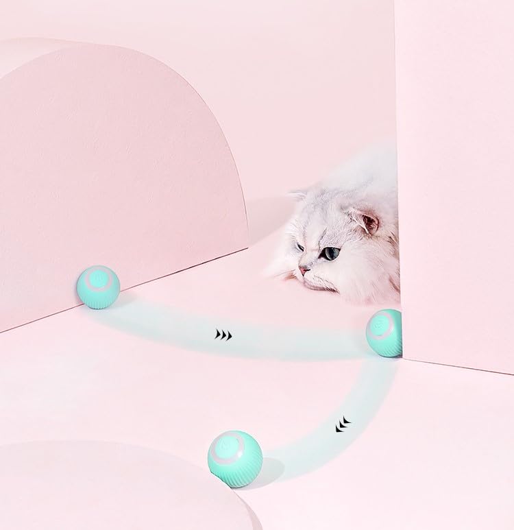 Pelota Interactiva Para Gatos INNOVIBES Con Luz LED Y Movimiento Autogiratorio – Juguete Recargable Por USB C Que Despierta El Instinto De Caza De Tu Felino.