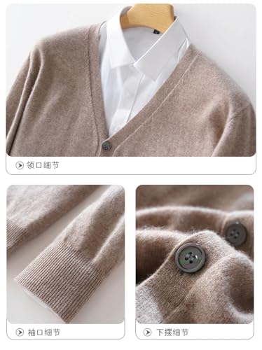 Winter Cashmere Wool Knit Cardigan Men's V-Neck Sweater Loose Tops4