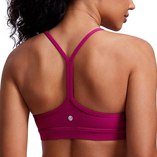 CRZ YOGA Damski Low Impact Strappy Wyściełany Biustonosz Sportowy Y Racer Plecy Spaghetti Paski Jogi Biustonosz Topy