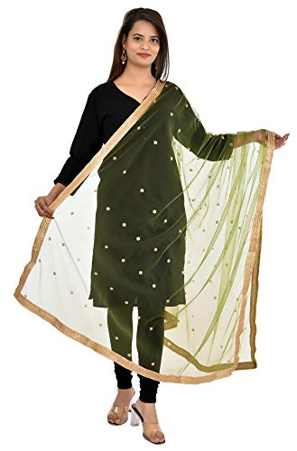 Image of YOUTHQUAKE Women's Embroidered Net Dupatta