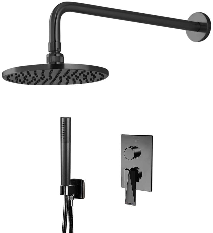 Bravat Wall Mounted Shower Set With Valve Mixer 2-Way Concealed - B0CKTWF976
