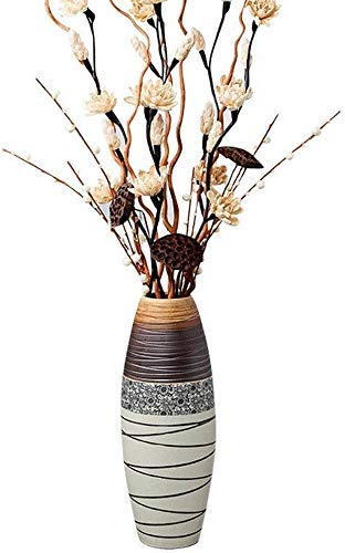 asdchZen Antique Vase Ceramic Floor Large Creative Living Room Decoration Decoration Fake Flower Plant Flower Guest Office 60 * 13Cm Home Decoration