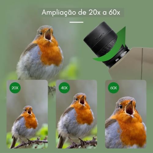 Monóculo Luneta Telescópio Profissional Svbony Sv401 Zoom 20-60x 80mm Lentes FMC IPX8 Aprova d'gua