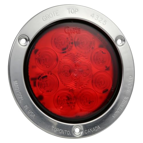 Grote 53302 Supernova 4 10-Diode Pattern LED Stop Tail Turn Light - STT Stainless Steel Theft-Resistant Flange Male Pin