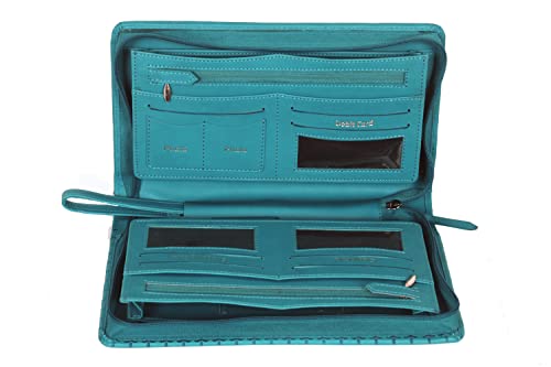 Image of Sukeshcraft Multiple Cheque Book Holder | Original PU Holds Upto 8 Cheque Books, Seagreen