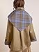 CHARTOU Women's Short Trench Coats Fall Notch Collar Plaid Reversible Oversized Jacket with Pockets (Medium, Khaki)