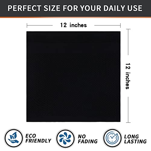 Homaxy 100% Cotton Dish Cloths, 12 X 12 Inches, Waffle Weave Super Soft And Absorbent Dish Towels Quick Drying Dish Rags, 8 Pack, Black #TOP4