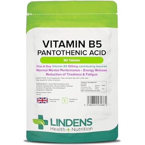 Lindens Vitamin B5 500mg Tablets for Energy Cover