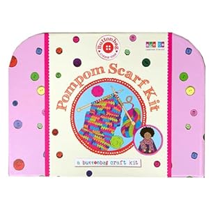 Buttonbag Pompom-Schal Strickset für Kinder