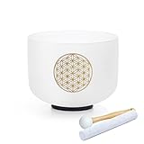 Hye-eun 528hz kristall-klangschale 8 Zoll C Note mit Blume des Lebens design für Sound Heilung...