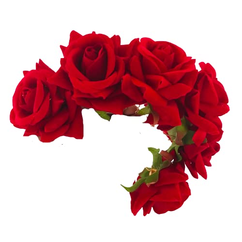 Sattyaki Premium Handmade 6 Rose Flower Hair Accessories Bridal Hair Clip Set/Hair pin/Juda pin/Juda bun/Side pin for Women, Girls.