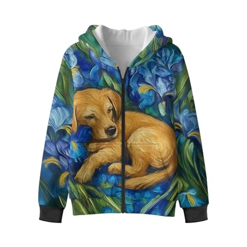 Girls Zip Up Hoodies Size 6-16 Hooded Jacket Kids Sweatshirts Girls Zipper Thick Oversized Funny for School4