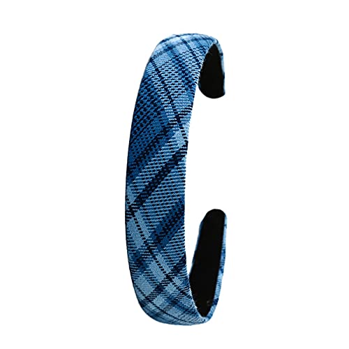 Vbcdgfg 4 Pcs Plaid Headband For Women 1.1 Inch Printed Stripe Hair Bands For Girls Fabric Ribbon Hard Head Piece Satin Wrapped Hairband #TOP2