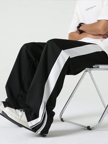 Image of Jump Cuts Men Colorblock Black & White Polyester Zipper Cargo Pant
