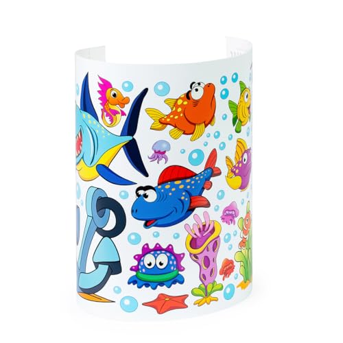 Ambiance Sticker Leuchtender Wandaufkleber für Decke, Kinder, fluoreszierend, Meeresfische und Hai – H 160 x L 100 cm