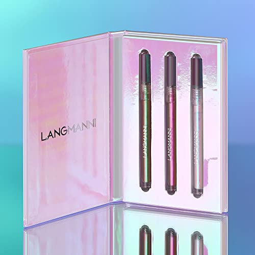 Light Liquid Eyeshadow, Light Liquid Glitter Eyeshadow, 3 Colors Metallic Liquid Glitter Chameleon Eyeshadow, Multi-Dimensional Eye Looks, Long-Lasting Holographic Glitter Multichrome Eyeshadows Makeup Set #TOP6