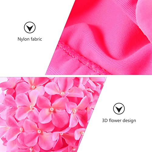 Didiseaon Ladies Swimming Hats Girls Sun Hat Petal Hair Care Cap Lightweight Elastic Headache, Pink, 20x18x2cm - Image 4