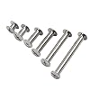 140PCS(70Set) Silvery Chicago Screws Assorted Kit Nail Rivet Chicago Button for DIY Leather Decoration Bookbinding Round Flat Head Stud Screw (M5 x 5/10/15/25/35/45mm)
