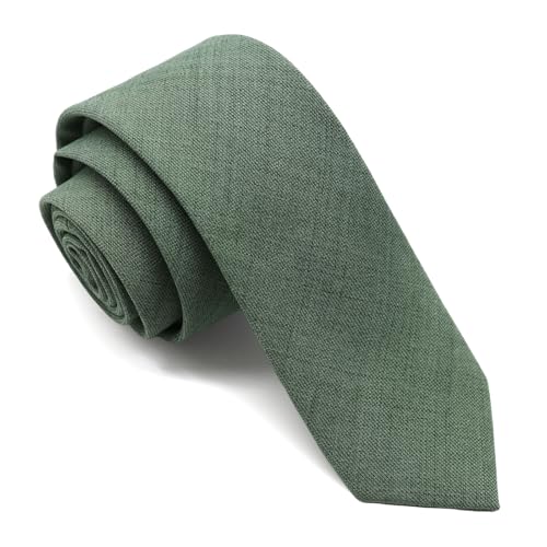Image of Cotton Ties for Men Solid Color Skinny Tie Mens Necktie for Wedding Graduation Formal Dinner
