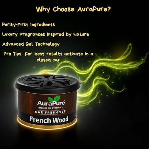 Image of Car Perfume Gel - French Wood Scent | Long-Lasting 40-Day Air Freshener for Dashboard & AC Vent | Luxury Gel-Based Car Freshner for Odor Removal | Premium Car Interior Accessory - 100g