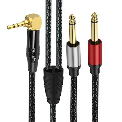 Cable adaptador 3.5mm macho a 2x6.35mm macho Y splitter 3 m miniatura 1