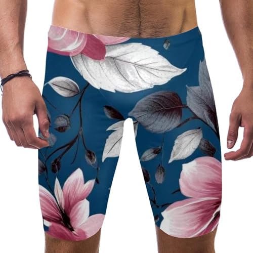 Maillot de bain jammer homme natation compétition et entraînement à motif floral