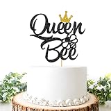 Helewilk Queen Bee Cake Topper, Baby Shower Party Decoration Supplies, for Girls Women Bumbee Birthday Cake Decoration, Happy Bee day Birthday Party Supplies