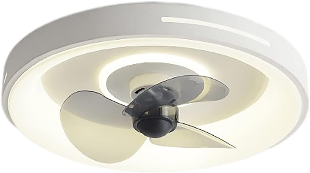 YUEGOO Ceiling Fans with Lamps,Quiet Ceiling Fan with Lighting Led Dimming Light, Modern round 72W Ceiling Light Dimmable with Remote Control Mute Ceiling Fan Lamp for Living Room Bedroom Lights/White
