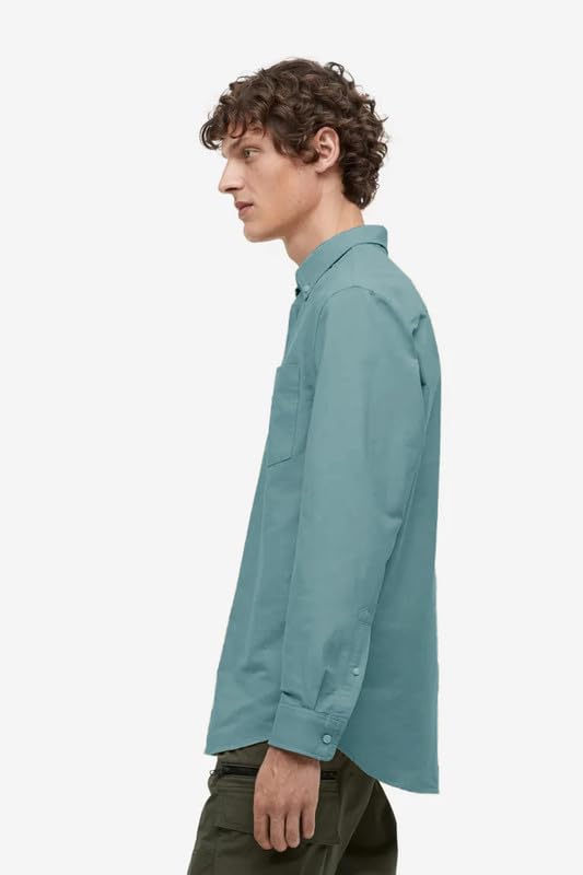 Image of BE ACTIVE Men's Oxford Cotton Lycra Casual Shirt || Men Stylish Shirt || Full Sleeves || Simple Shirt for Men || Timeless Style & Comfort