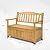EPOFIT Waterproof Outdoor Storage Bench, Wood Patio Storage Bench with Backrest Armrest, Outdoor Bench with Storage for Deck, Porch, Patio, Garden, Park, Yellow