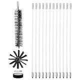 MAGICLULU Chimney Cleaning Brushes Set, 15FT Flexible Extendable Rods with 4 Inch Wire Brush-Head, 9. 83in Long Pipe Brush for Stove Pipe and Dryer Vent Duct Maintenance