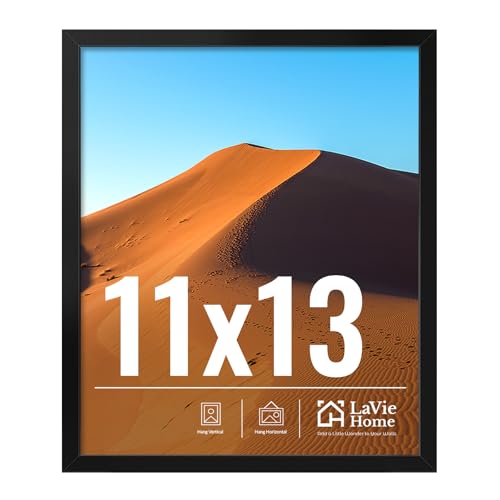 Image of LaVie Home 11x13 Picture Frame for Wall Display, 11x13 Black Picture Frame with HD Plexiglas, 11 x 13 Frame 1 Pack, Display Frame for Vertical or Horizontal, Classic Collection