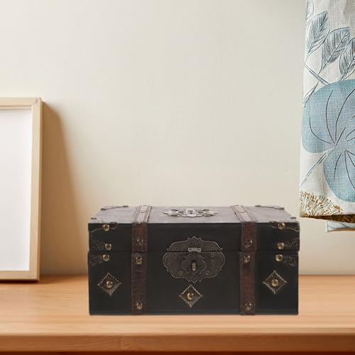 Boîte de rangement en bois rétro avec verrou à code robuste coffret élégant