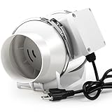 Gaciban 6 Inch Duct Fan, Inline Ventilation Exhaust Fan, 280 CFM Duct Intake Fan High Efficiency Air Fan for Duct Vent Bathroom, Kitchen, Grow Tent, Hydroponics, 3D Printer