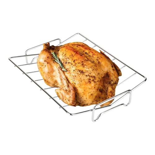Rejilla Para Plato De Asado - Soporte De Acero Inoxidable En Forma De V,Rejilla De Metal Para Costillas De Pollo,Para Pollo Aves De corral Cerdo Horno Picnic Camping Al Aire Libre Cocina Barbacoa