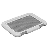 Iris Ohyama, Bandeja de entrenamiento para perros / educación de limpieza con rejilla - Pet Tray - FT-485, Plástico, Gris, Mediano, 48.5 x 36.5 x 3 cm