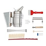Apicoltore Starter Kit 8 pezzi per alveare con dispositivo di fumo, kit completo per la cura delle api, accessori per apicoltori e apicoltori professionali, casa e fattoria