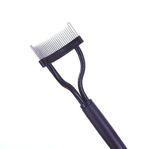 G2PLUS Eyelash Comb, Metal Teeth Lash Comb for Eyelashes Extensions, Professional Tool for Define Lashes (1 PC)