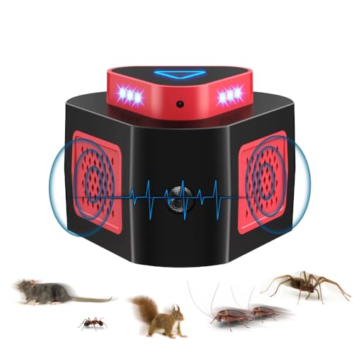 Tirgo Repelente de ratones ultrasónico enchufable, repelente de plagas ultrasónico mejorado 2025 con 4 modos y luz intermitente, bloqueador de mouse ultrasónico de 360° para el hogar, ático, sótano